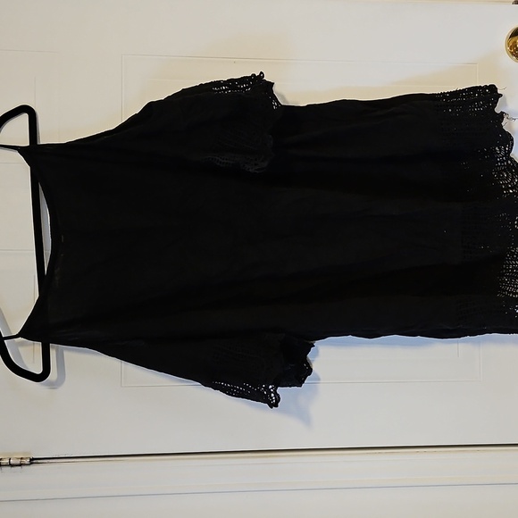 Ripcurl Summer Dress Black Womens XL NWT Oversized Cold Shoulder Crochet Detail - Picture 5 of 9